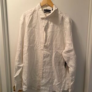 NWT Sak’s White Linen Men's Shirt